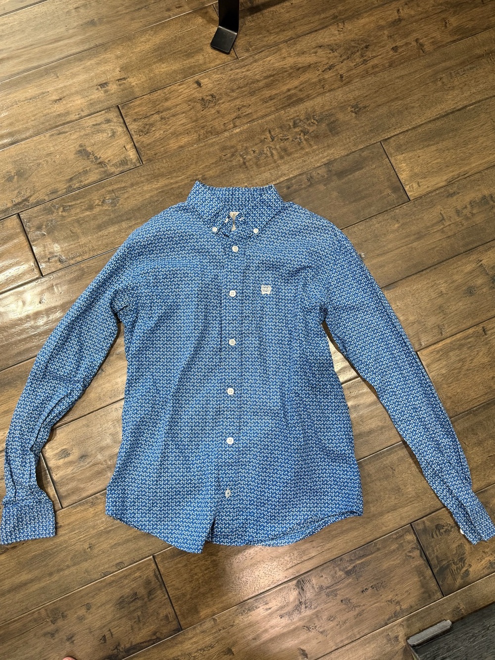 CINCH BOYS' PRINTED LONG SLEEVE BUTTON-DOWN WESTERN SHIRT- Large (12)